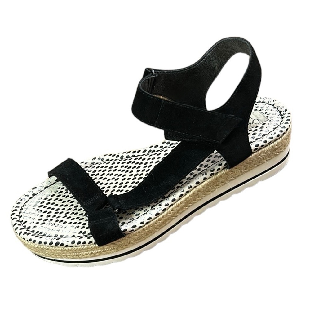 Crown Vintage Black Leather Korine Platform Sandal Women’s  Size 11 - Picture 2 of 11